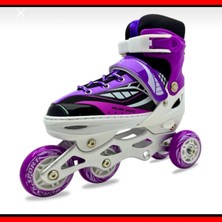 Burak Can Sport Ayarlanabilir 2 1 Işıklı Metal Gövde Alıştırma Pateni Çanta Hediyeli Işıklı