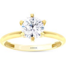 Assos Pırlanta Altın Tektaş Yüzük - 14K