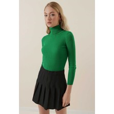 Onno Style Fitilli Balıkcı Yaka Bayan Kazak