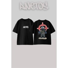 Anetos Awp Csgo Tasarım Sırt Baskılı Pamuk Siyah Oversize T-Shirt