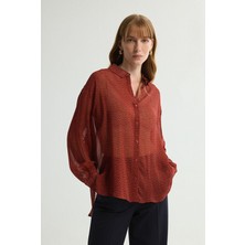 Love My Body Desenli Gömlek Emp.bordo 130L9332002