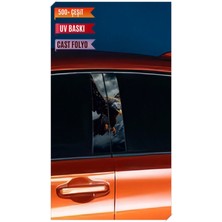 Aydın Garage Araç Kapı Direk Kaplama Folyosu Kartal Desenli (Sağ Sol Takım) (2 Adet) - 22X50 cm