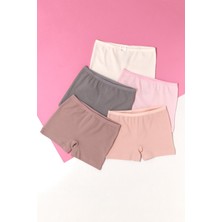 Katia & Bony Kız Çocuk Basic Ripli 5'li Paket Boxer Çok Renkli
