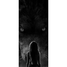 Aydın Garage Kurt ve Türk Bayrağı Kapı Direk Kaplama Folyosu Baskılı Sticker Sağ-Sol 2 Adet 22*50 cm