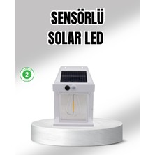 Machnera Güneş Enerjili Dış Mekan Sensörlü Duvar Lambası IP65 Su Geçirmez