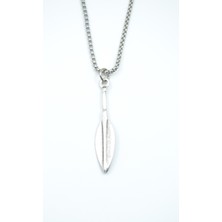 IDR Mızrak Ucu Gümüş Kaplama Örme Zincir Kolye