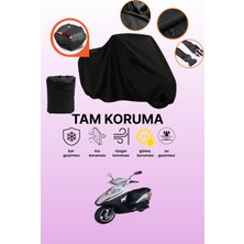 Dokaca Siyah Arka Çanta Uyumlu Kuba Km 100T-9 Uyumlu Motosiklet Brandası, Koruyucu Örtü