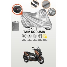 Dokaca Gri Arka Çanta Uyumlu Yamaha X-Max 300 Abs Uyumlu Motor Brandası, Koruyucu Örtü