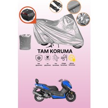 Dokaca Gri Arka Çanta Uyumlu Yuki T9 Strom 125 Uyumlu Motor Brandası, Koruyucu Örtü