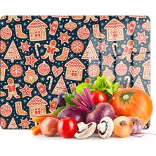 Decovetro Cam Kesme Tahtası ve Sunumluk Yılbaşı Kurabiye Desenli 30X40 cm