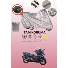 Dokaca Gri Arka Çanta Uyumlu Kymco Ak 550 Uyumlu Motor Brandası, Koruyucu Örtü
