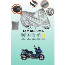 Dokaca Gri Arka Çanta Uyumlu Kymco Xciting S 400 Uyumlu Motor Brandası, Koruyucu Örtü