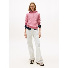 Tommy Jeans Kapüşon Yaka Düz Pembe Kadın Sweatshırt DW0DW21963THC