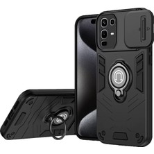 Microcase Infinix Note 50 / 50 Pro Kamera Kapaklı Yüzük Tutuculu Kılıf AL5355