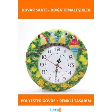 Letsii Renkli Papağanlı Polyester Duvar Saati