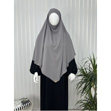 R&S Modibone Tek Kat Medine Ipegi Pratik Bağlamalı Üçgen Sufle Eşarp Gri ,hijab ( Hac ve Umre Için Uygundur)