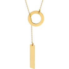 Ily Jewelry Halka Dikdörtgen Kolye
