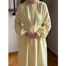 Navra Tam Boy Düğmeli Müslin Ferace 5102