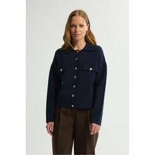 Love My Body Cep Detaylı Triko Hırka Lacivert 134L9640000