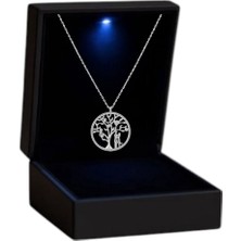 Işıklı Kutuda 925 Ayar Gümüş Hayat Ağacı Kolye Kadın