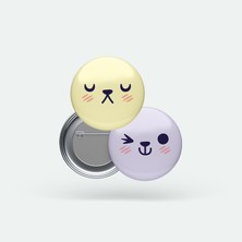 Tuffy Design Sevimli Yüzler 2'li Buton Rozet Seti