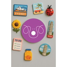 Nurdic Modern ve Dekoratif Yuvarlak Buzdolabı Magneti Magnet Büyük Boy 10X10 cm - Köpek