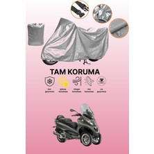 Dokaca Gri Piaggio Mp3 400 Uyumlu Motosiklet Brandası, Koruyucu Örtü, Motor Branda