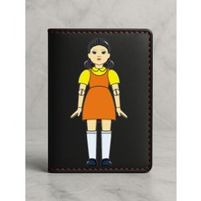 Nurdic Ruhsat Koruyucu Baskılı Kart Bölmeli Siyah Vinlex Deri Ruhsat Kabı Kılıfı Squidd