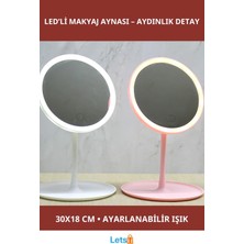 Letsii Yuvarlak Ledli Makyaj Aynası 30X18 cm Enerji Tasarruflu