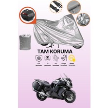 Dokaca Gri Arka Çanta Uyumlu Kawasaki Gtr 1400 Uyumlu Motor Brandası, Koruyucu Örtü