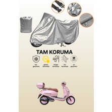 Dokaca Gri Yuki Bellini 50 Uyumlu Motosiklet Brandası, Koruyucu Örtü, Motor Branda