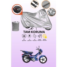 Dokaca Gri Arka Çanta Uyumlu Kuba Runner 50 Uyumlu Motor Brandası, Koruyucu Örtü
