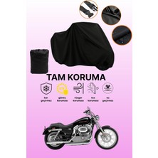 Dokaca Siyah Harley-Davidson Sportster Custom XL883C Uyumlu Koruyucu Örtü, Motosiklet Brandası