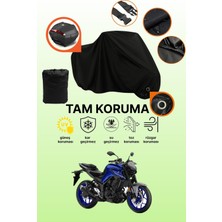 Dokaca Siyah Kilit ve Arka Çanta Uyumlu Yamaha Mt-25 Abs Uyumlu Motosiklet Brandası, Koruyucu Örtü