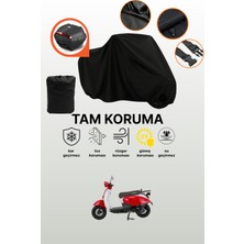 Dokaca Siyah Arka Çanta Uyumlu Mondial 50 Turismo Uyumlu Motosiklet Brandası, Koruyucu Örtü