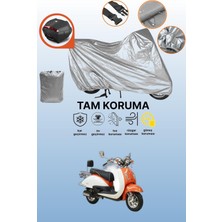 Dokaca Gri Arka Çanta Uyumlu Asya As 125 T-2g Uyumlu Motor Brandası, Koruyucu Örtü