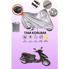 Dokaca Gri Arka Çanta Uyumlu Bisan Troy 100 Uyumlu Motor Brandası, Koruyucu Örtü