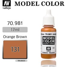 Vallejo 70981 18 Ml. (131) Orange Brown-Matt, Model Color Serisi Model Boyası