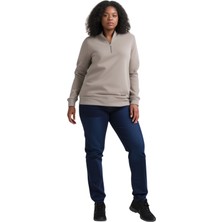 Modrenza Unisex Relax Fit Rahat Kesim Pamuklu Içi Polarlı Yarım Fermuarlı Dik Yaka Sweatshirt
