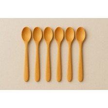 Şimşir 6'lı Küçük Mama Kaşık El Yapımı Kaşık, Şimşir Tahta Kaşık Natürel Kaşık Çocuk Kaşık 15 cm