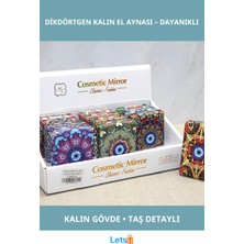 Letsii Şık Taşlı Dikdörtgen Kalın El Aynası