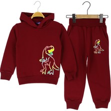 Erkek  Dinozor Baskılı Alt Üst Takım 2 Ip Şardonlu