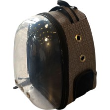 Luckypaw Geniş Astronot Fermuarlı Gri Çizgili Taşıma Çantası