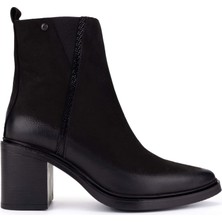 Tamer Tanca Kadın Hakiki Deri Siyah Nubuk Topuklu Bot 599 30022-1 Bn Bot SK25-26 Sıyah Nubuk