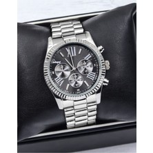 Leerybee Gümüş Renk Çelik Kordon Erkek Kol Saati