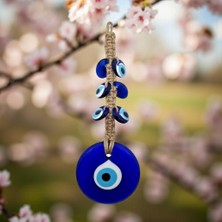 Elifeshop Lüks Makrome Hasır Işlemeli Büyük Nazar Boncuğu Duvar ve Kapı Süsü Dekoratif Ev Ofis Hediyesi Mdl: 1