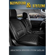 Fiat Freemont Deri Oto Koltuk Kılıfı Ön Arka Set Plus Serisi Siyah Scr