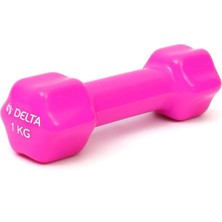 Delta 1 kg x 1 Adet Deluxe Pvc Kaplama Fuşya Demir Dambıl