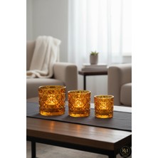 Kristal Market El Yapımı Kristal Mumluk Takımı 3'lü