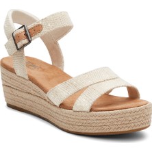 Kadın Sandalet 10020749 10020758 Toms Audrey Metallic Linen Stripe
